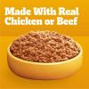 imagePedigree Chopped Ground Dinner Adult Soft Wet Dog Food 16Count Beef Bacon and Cheese Flavors 35 oz PouchesChicken  Beef  Bacon  Filet Mignon