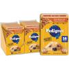 imagePedigree Chopped Ground Dinner Adult Soft Wet Dog Food 16Count Beef Bacon and Cheese Flavors 35 oz PouchesBeef  Bacon  Cheese