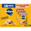 imagePedigree Chopped Ground Dinner Adult Soft Wet Dog Food 16Count Beef Bacon and Cheese Flavors 35 oz PouchesChicken  Beef  Bacon  Filet Mignon