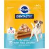 imagePedigree Dentastix Small ampamp Medium Breed Dog Treats Original with Real Chicken 1393 oz Bag 25 Treats