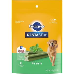 imagePEDIGREE DENTASTIX Dental Dog Treats for Large Dogs Fresh Flavor Dental Bones 519 oz 6 Treats Pack of 7Mint