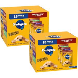 imagePedigree Choice Cuts in Gravy Adult Soft Wet Dog Food 18Count Chicken Casserole Variety Pack 35 oz Pouches Pack of 2
