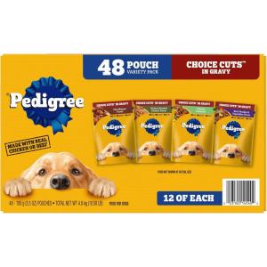 imagePedigree Choice Cuts in Gravy Adult Soft Wet Dog Food 48Count Variety Pack 35 oz Pouches