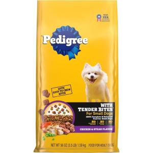 imagePedigree Complete Nutrition Adult Small Dog Dry Dog Food Roasted Chicken Rice ampamp Vegetable Flavor 14 lb BagChicken  Steak