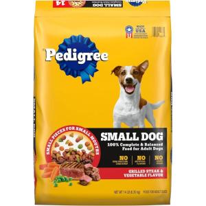 imagePedigree Complete Nutrition Adult Small Dog Dry Dog Food Roasted Chicken Rice ampamp Vegetable Flavor 14 lb BagSteak  Vegetable