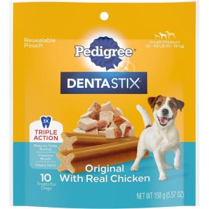 imagePedigree DENTASTIX SmallMedium Dog Dental Treats Original Flavor Dental Bones 557 oz Pack Pack of 7 70 Total Treats