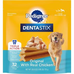 imagePedigree Dentastix Large Breed Dog Treats Original Flavor 166 lb Bag 32 Treats