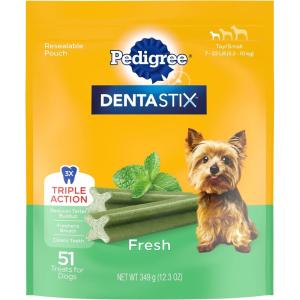 imagePedigree Dentastix Small and Toy Breed Dog Treats Fresh Flavor 1231 oz Bag 51 Treats