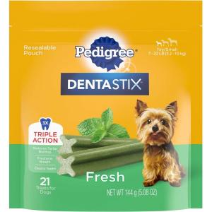 imagePedigree Dentastix Small and Toy Breed Dog Treats Fresh Flavor 7 21ct Bags 147 Treats Total