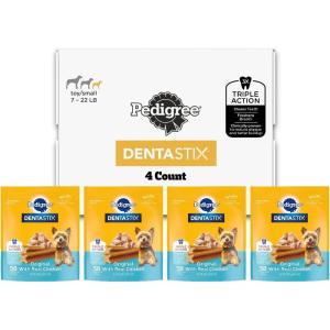 imagePedigree Dentastix Small and Toy Breed Dog Treats Original Beef ampamp Fresh Flavor 236 lb Variety Pack 157 TreatsChicken