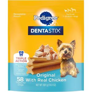 imagePedigree Dentastix Small and Toy Breed Dog Treats Original with Real Chicken 14 oz Bag 58 Treats
