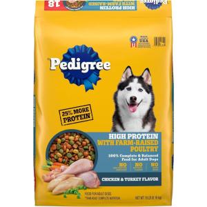 imagePedigree High Protein Adult Dry Dog Food Chicken and Turkey Flavor 18 lb BagChicken and Turkey