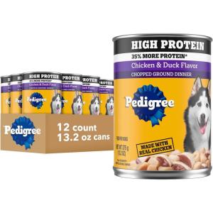 imagePedigree High Protein Wet Dog Food Chicken Duck ampamp Beef Bison Flavor Multipack 132 oz Cans 12 Count Pack of 1Chicken  Duck