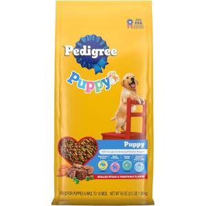 imagePedigree Puppy Dry Puppy Food Chicken Rice and Vegetable Flavor 30 lb BagSteak  Vegetable
