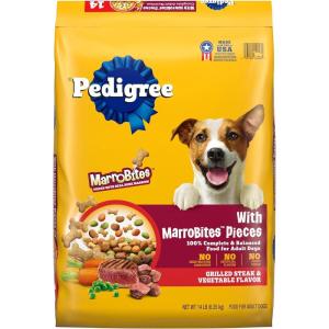 imagePedigree with MarroBites Pieces Adult Dry Dog Food Grilled Steak and Vegetable Flavor 36 lb BagSteak  Vegetable