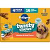 imagePedigree Twisty Chews MediumLarge LongLasting Dog Treats Chicken amp Beef Flavor 917 oz Pouch Pack of 4 16 Count
