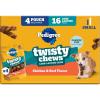 imagePedigree Twisty Chews Small LongLasting Dog Treats Chicken amp Beef Flavor 917 oz Pouch Pack of 4 40 Count