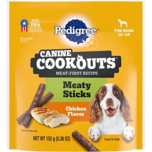 imagePedigree Canine Cookout Soft Dog Treats Chicken Flavored Meaty Sticks 536 oz Bag Pack of 7Chicken