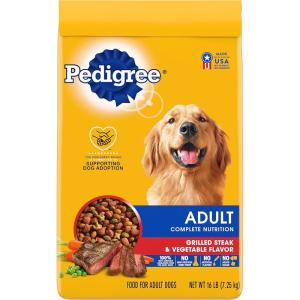 imagePedigree Complete Nutrition Adult Dry Dog Food Grilled Steak amp Vegetable Flavor Dog Kibble 16 lb Bag